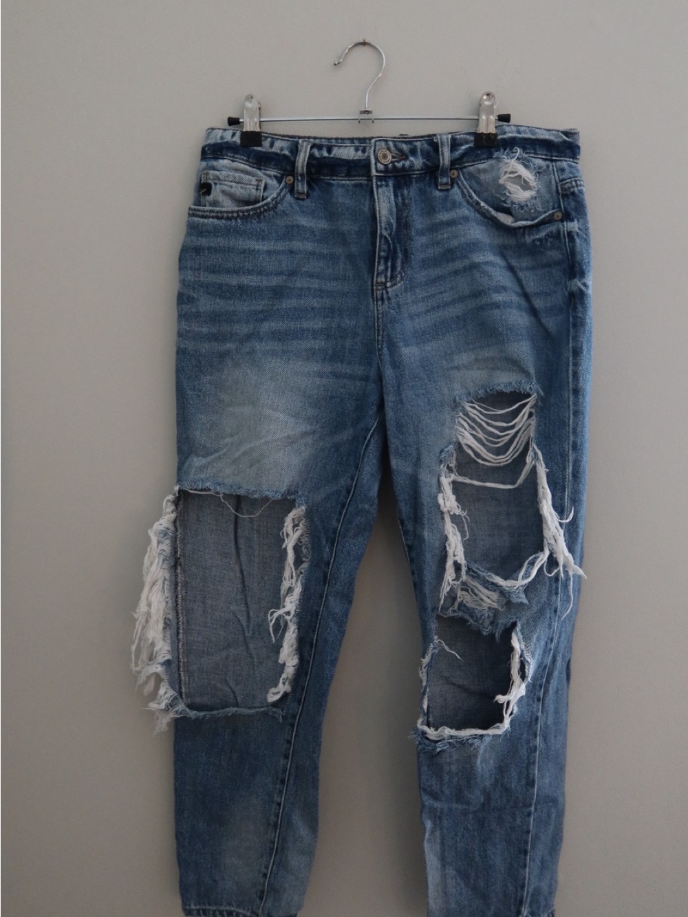 Womens Distressed Blue Ripped Jeans